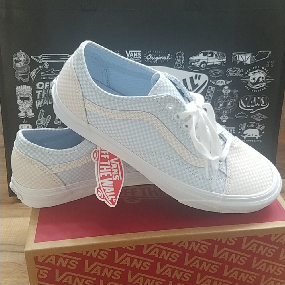 Pastel Checkerboard Old School Tapered Vans *New Never Worn”